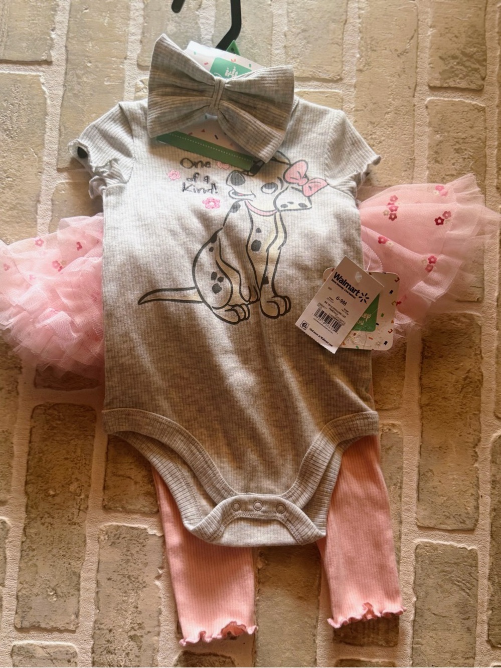 Disney Gray & Pink Puppy Tutu Bodysuit Set